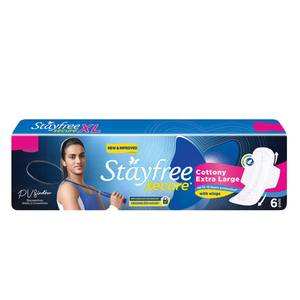 Stayfree Secure XL Cottony Comfort - (6 Pads)