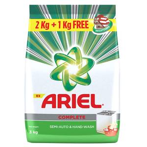 Ariel Complete Detergent Powder Semi-Auto &Hand Wash (2KG+1KG Free)