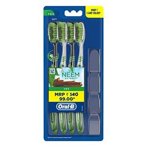 Oral-B Neem Extract Tooth Brush Soft (Buy 4)