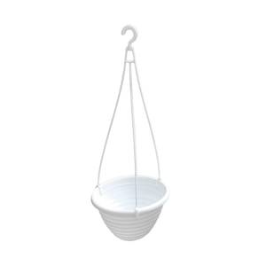 White Hanging Pot With Clip 6inch