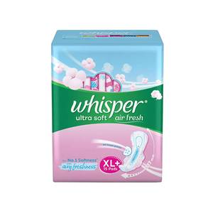Whisper Ultra Soft Air Fresh, XL+ 15Pads