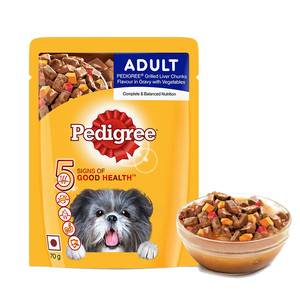 Pedigree Adult Grilled Liver Chunks Flavour In Gravy With Vegetables 70g